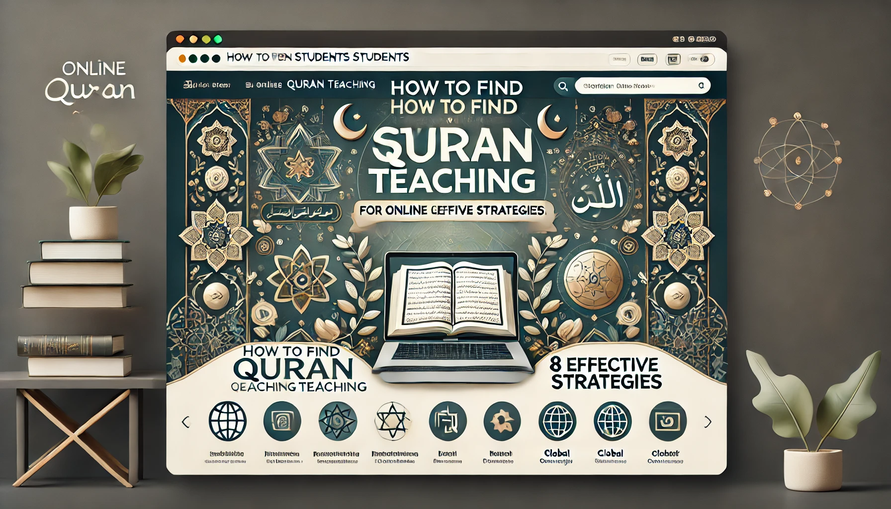 Online Quran teacher conducting a lesson via video call, showcasing how to find students for online Quran teaching.