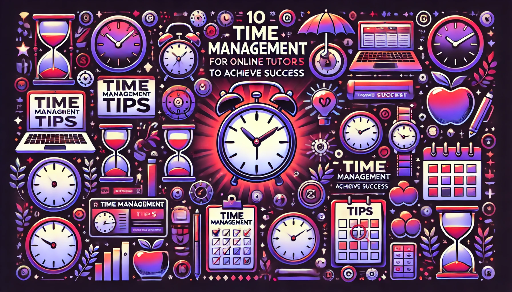 An online tutor managing time effectively with a digital planner, laptop, and coffee, symbolizing efficient time management strategies for successful online teaching